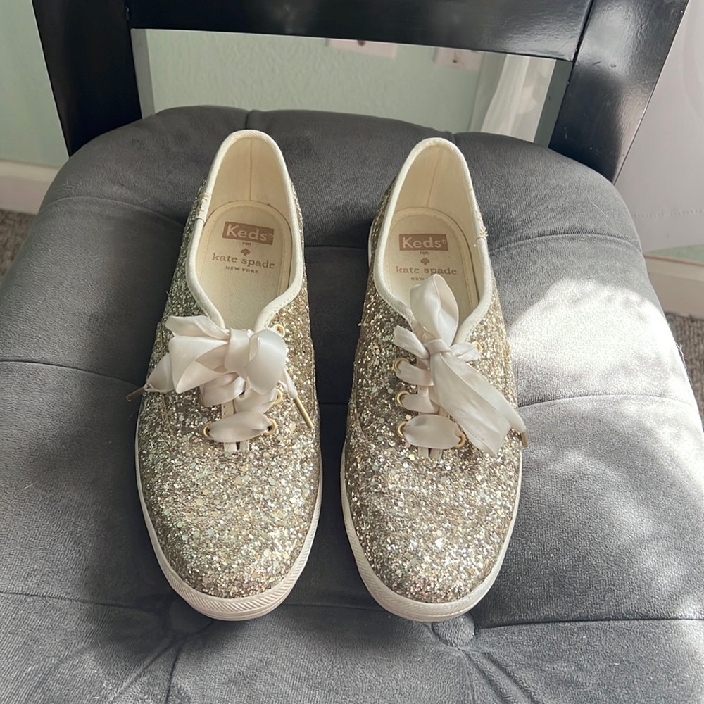 Kate Spade Gold Glitter Keds